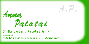 anna palotai business card